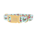 Pink Rose Blossom Dog Collar - plastic gold