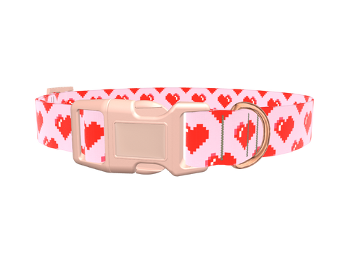Pixel Heart Dog Collar