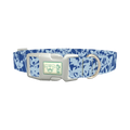 Blue Botanical Silhouette Dog Collar - plastic silver