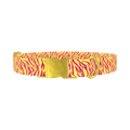 Yellow Zebra Pattern Dog Collar - metal gold
