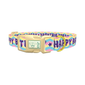 Birthday Chevron Dog Collar - plastic gold