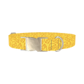 Cheese Slice Pattern Dog Collar - metal silver