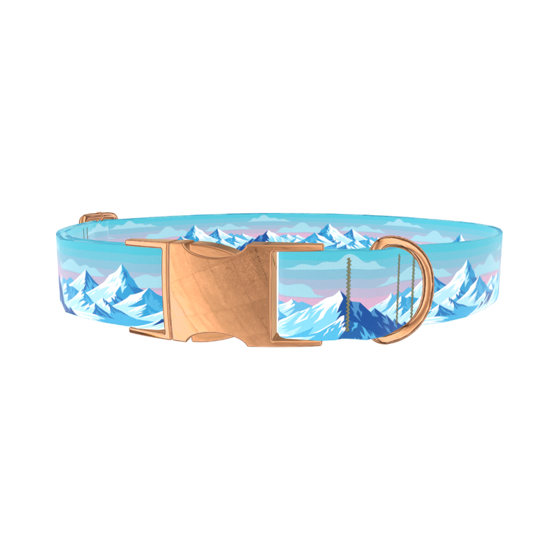 Arctic Mountain Dog Collar - metal rose gold