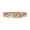Mushroom Leaves Dog Collar - metal silver