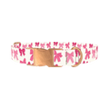 Pink Bow Dog Collar - metal rose gold