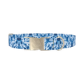 Indigo Tie Dye Dog Collar - metal silver