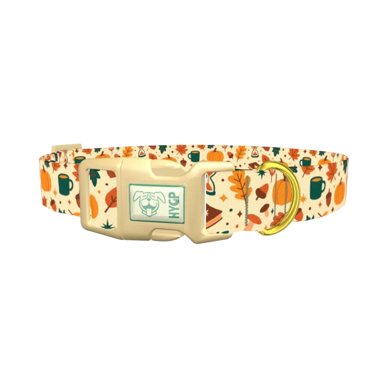 Cozy Fall Dog Collar - plastic gold