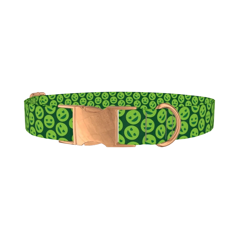 Emoji Heart Dog Collar - metal rose gold