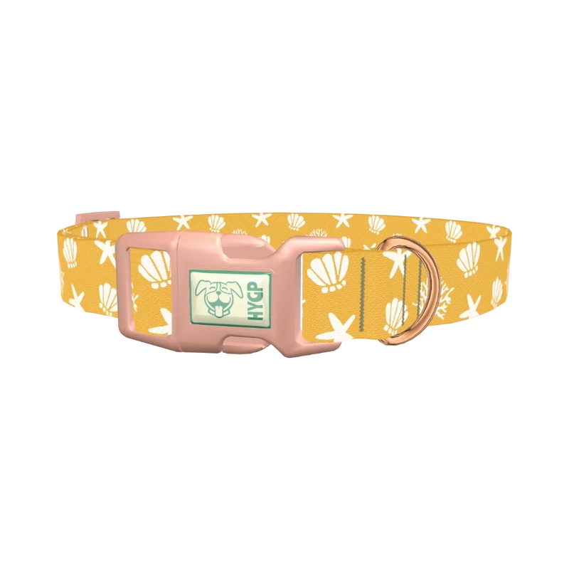 Beach Seashell Dog Collar - plastic rose gold