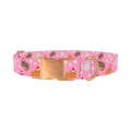 Santa Cat Pattern Dog Collar - metal rose gold