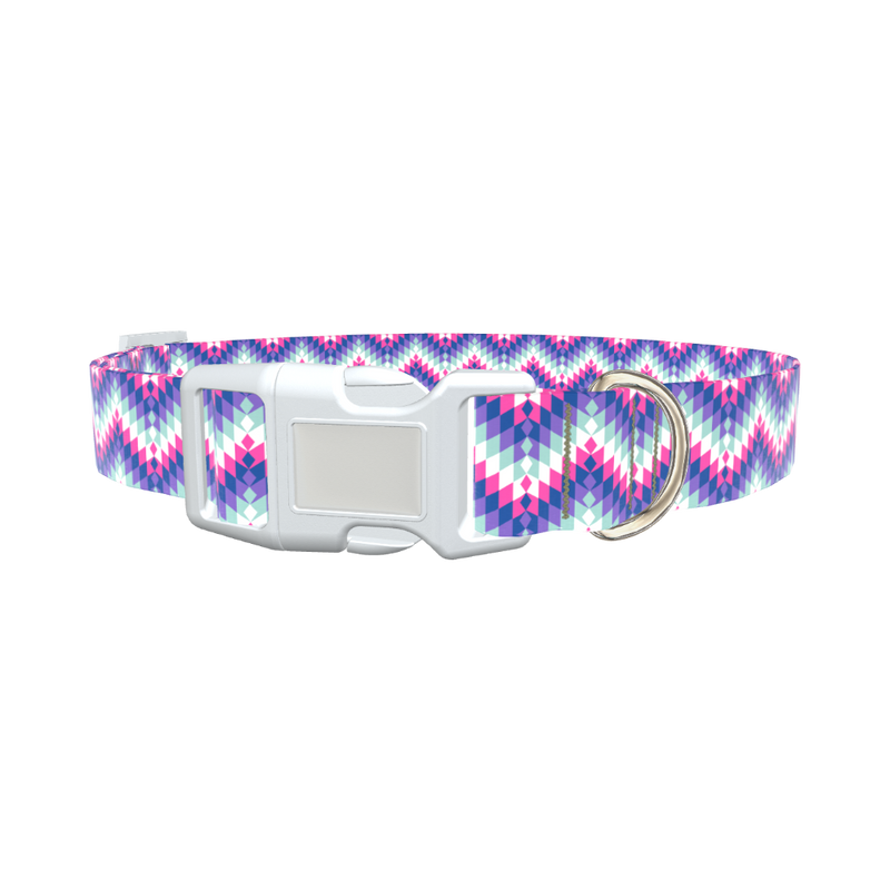 Geometric Chevron Dog Collar - plastic rose gold