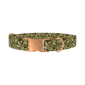 Khaki Camouflage Dog Collar - metal rose gold