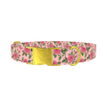 Floral Rose Dog Collar - metal gold