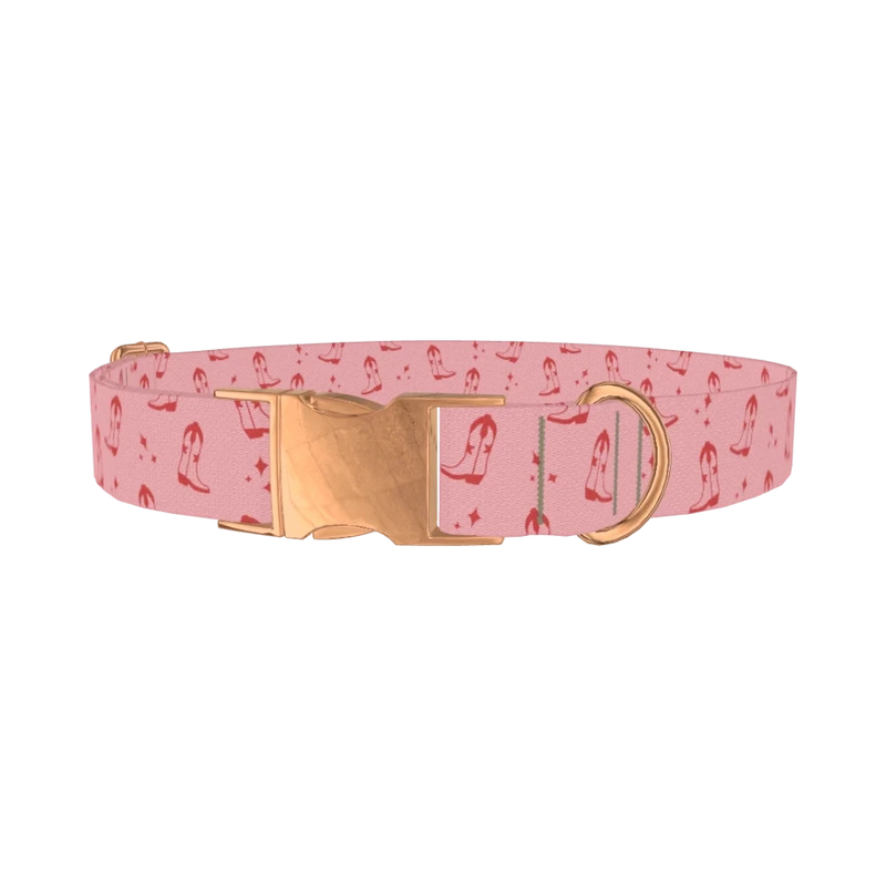 Western Boot Dog Collar - metal rose gold