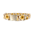 Sunflower Leaf Dog Collar - metal silver