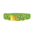 Green Kiwi Slice Dog Collar - metal gold