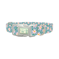Floral Pink Camomile Dog Collar - plastic silver