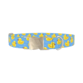 Yellow Duck Dog Collar - metal silver
