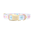 Pastel Tie-Dye Dog Collar - plastic silver