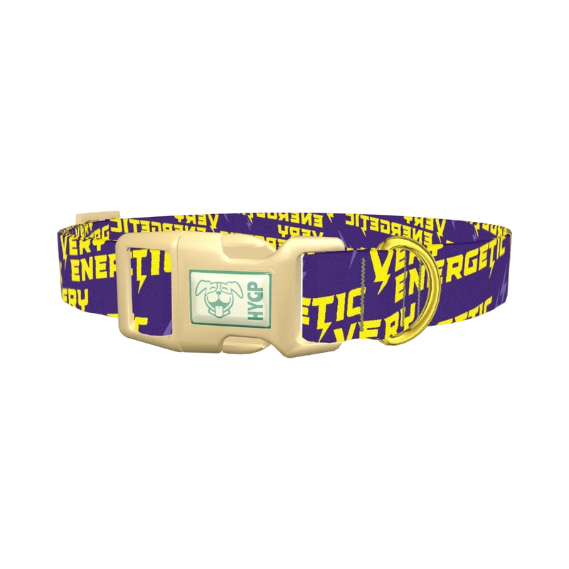Energetic Lightning Dog Collar - plastic gold