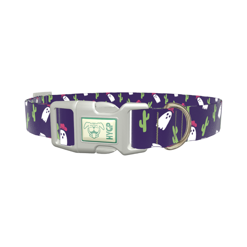Cactus Ghost Dog Collar - plastic rose gold