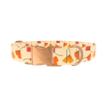 Ginkgo Leaf Pattern Dog Collar - metal rose gold