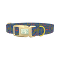 Blue Green Camouflage Dog Collar - plastic gold