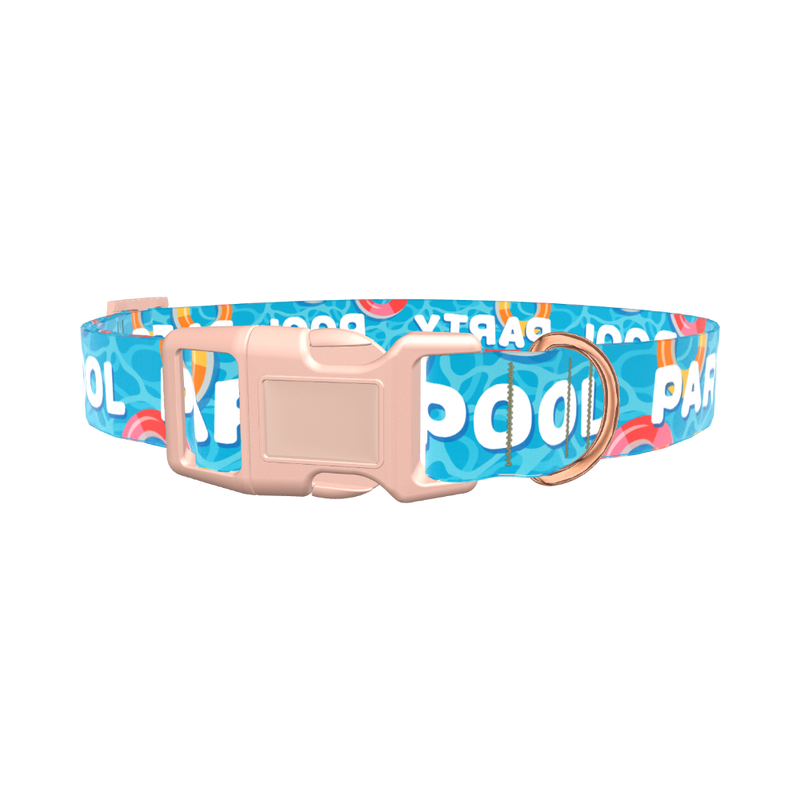 Pool Party Dog Collar - plastic gold