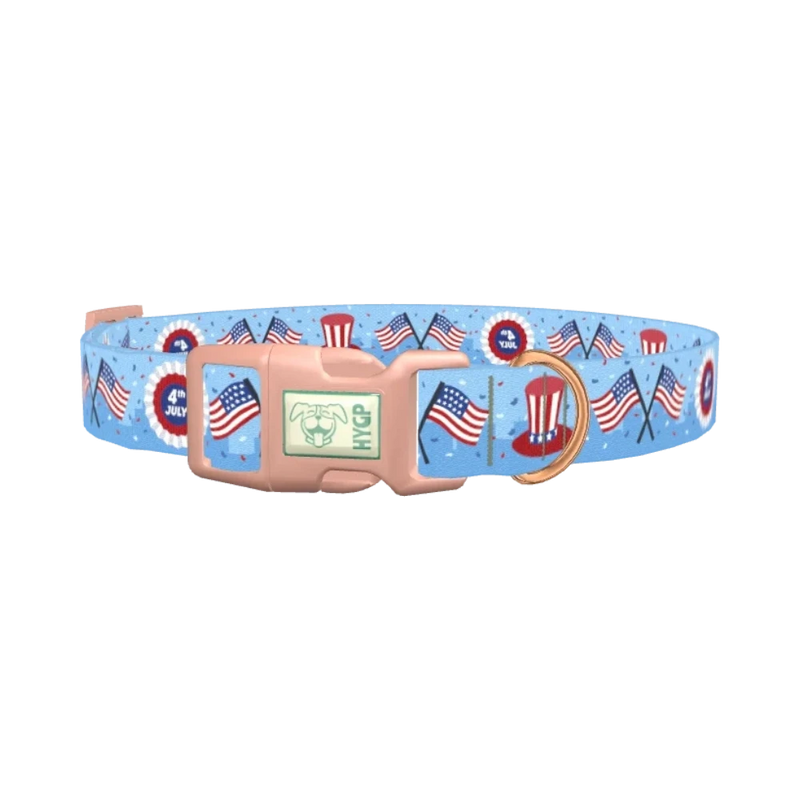 Patriotic American Dog Collar - plastic rose gold