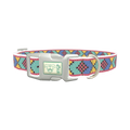 Geometric Pattern Dog Collar - plastic silver