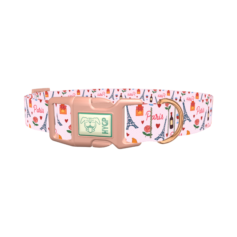 Parisian Romance Dog Collar - plastic rose gold