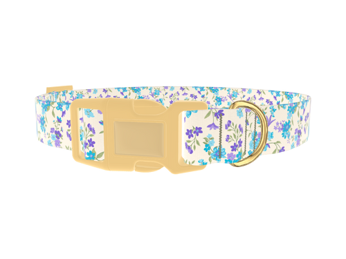 Blue Purple Floral Dog Collar
