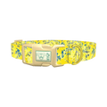 Yellow Abstract Dog Collar - plastic gold