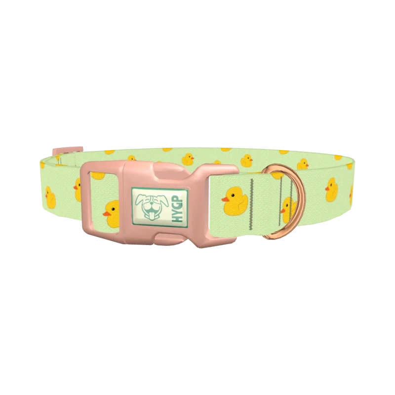 Rubber Duckies Dog Collar - plastic rose gold