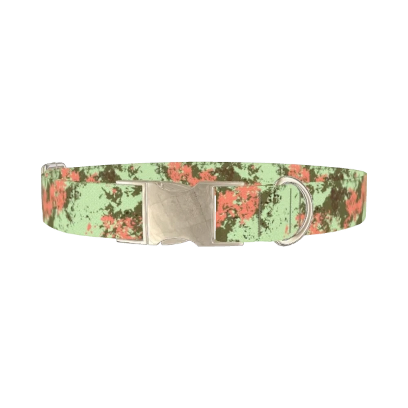 Paint Splatter Dog Collar - metal silver