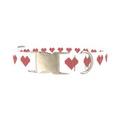 Cross Stitch Heart Dog Collar - metal silver