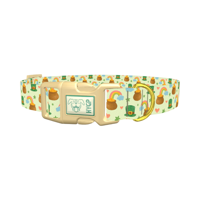 St. Patrick's Day Dog Collar - plastic gold