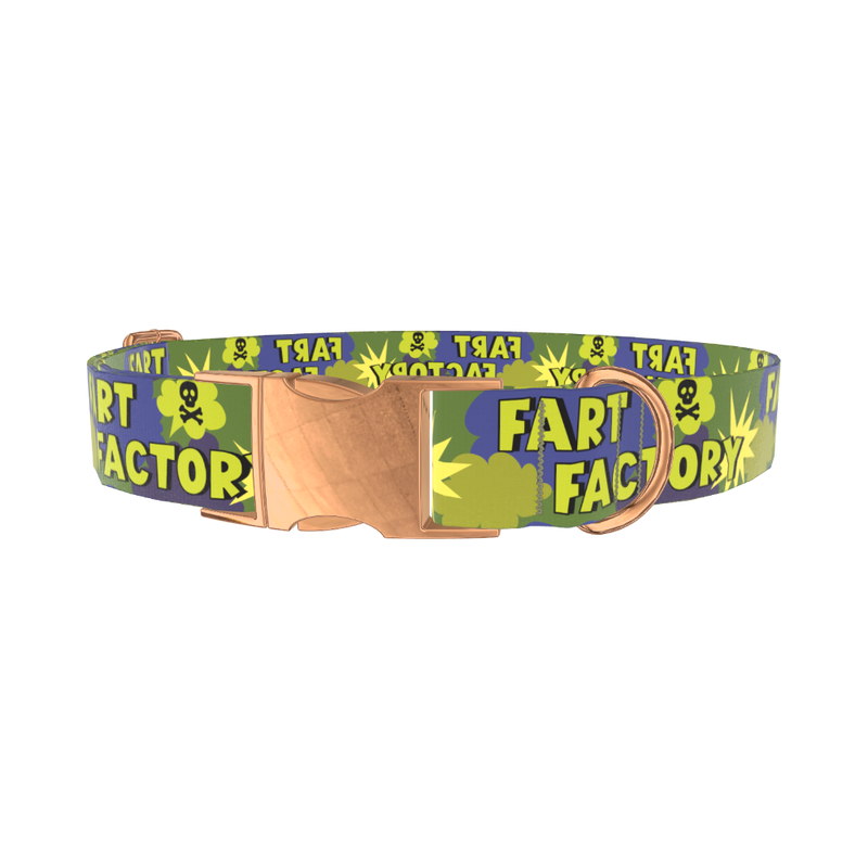 Comic Explosion Dog Collar - metal rose gold