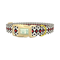 Card Suit Pattern Dog Collar - plastic gold