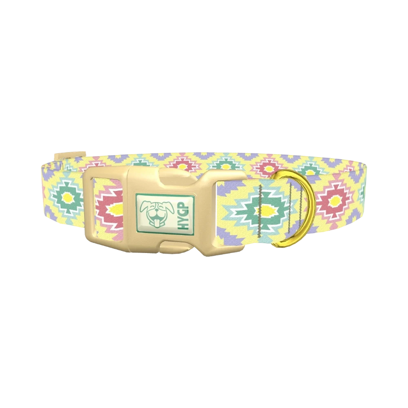 Pastel Tribal Diamond Dog Collar - plastic gold