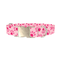 Heart Paw Valentine Dog Collar - metal silver