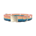 Mountain Sunset Dog Collar - metal silver
