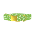 Green Daisy Pattern Dog Collar - metal gold