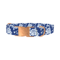 Floral Pattern Dog Collar - metal rose gold