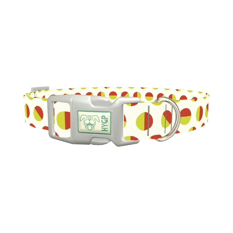 Geometric Polka Dot Dog Collar - plastic silver