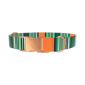 Woven Stripe Dog Collar - metal silver