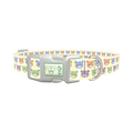 Teddy Bear Stripes Dog Collar - plastic silver
