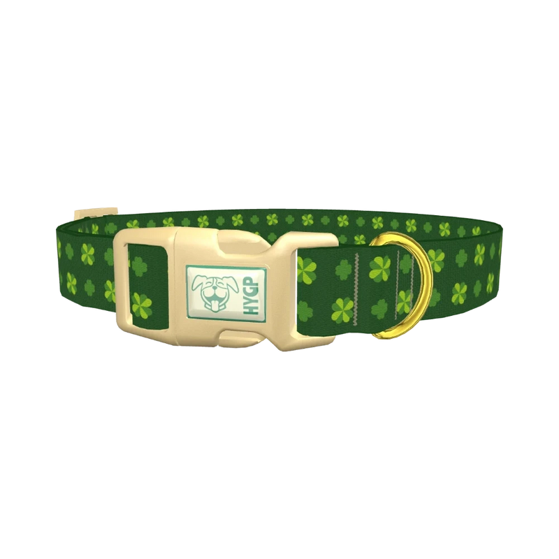 Dark Clover Dog Collar - plastic gold