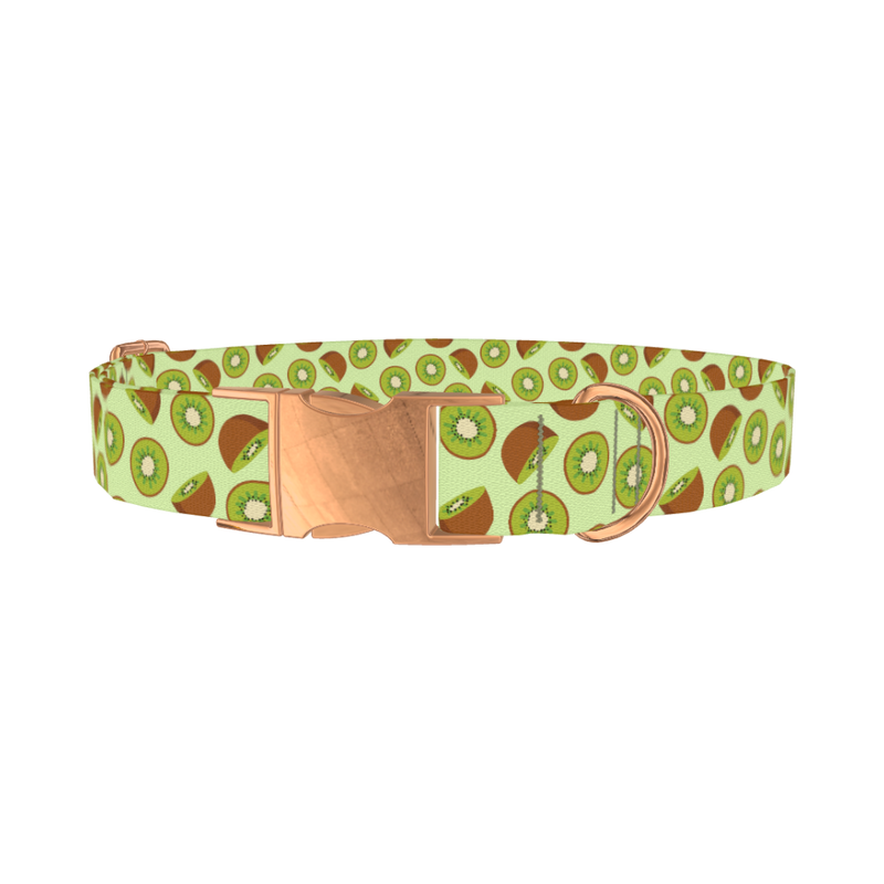 Kiwi Fruit Dog Collar - metal rose gold