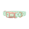Green Bow Pattern Dog Collar - plastic rose gold
